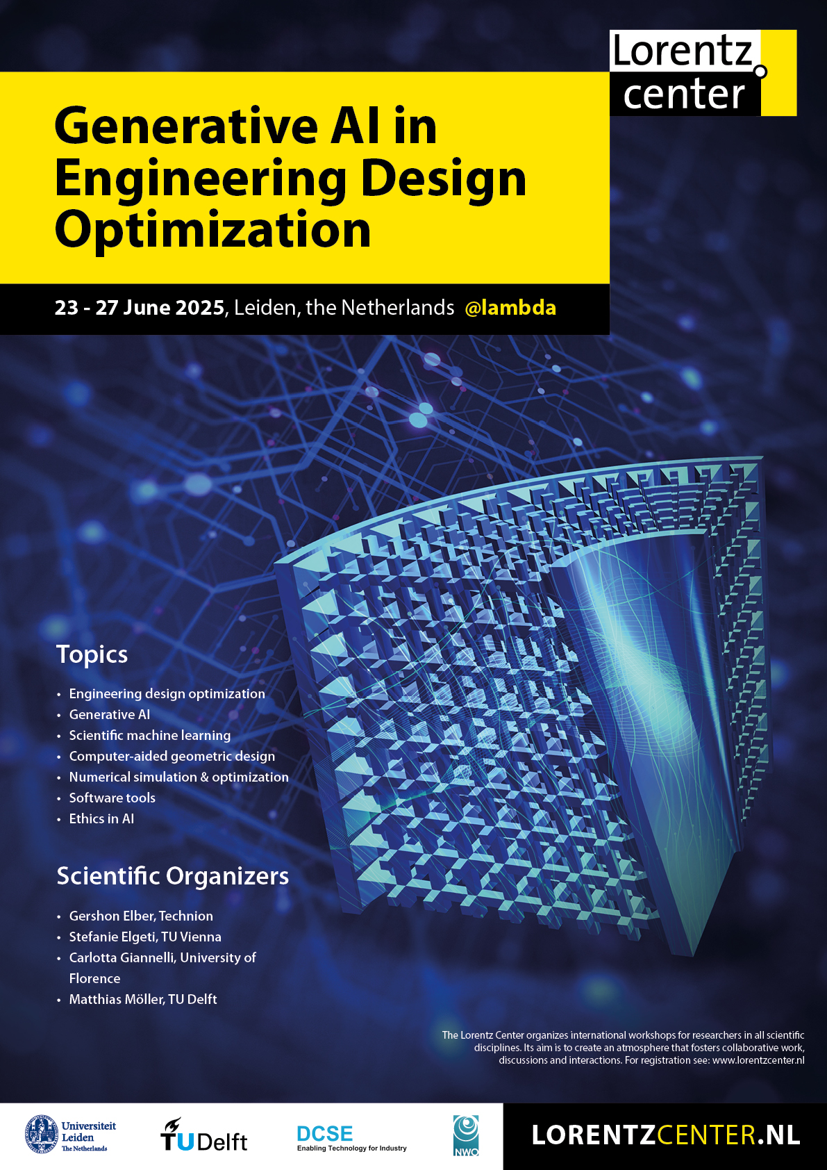 Lorentz workshop
                   on Generative AI in engineering design
                   optimization